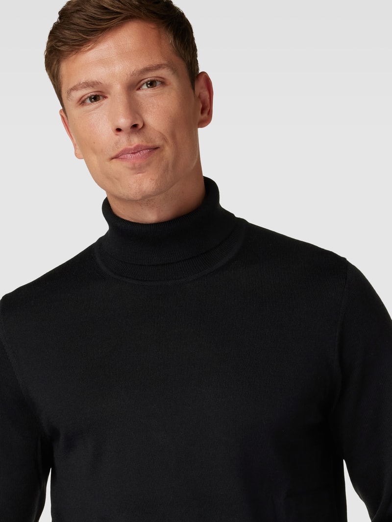 Pullover mit Stehkragen in schwarz