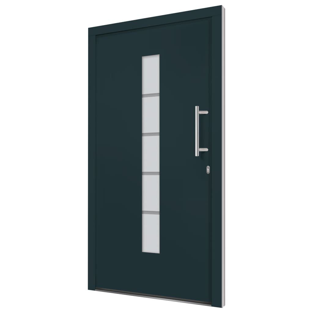 vidaXL Haustür Haustür Aluminium und PVC Anthrazit 100x210 cm Hauseingangstür Wohnung