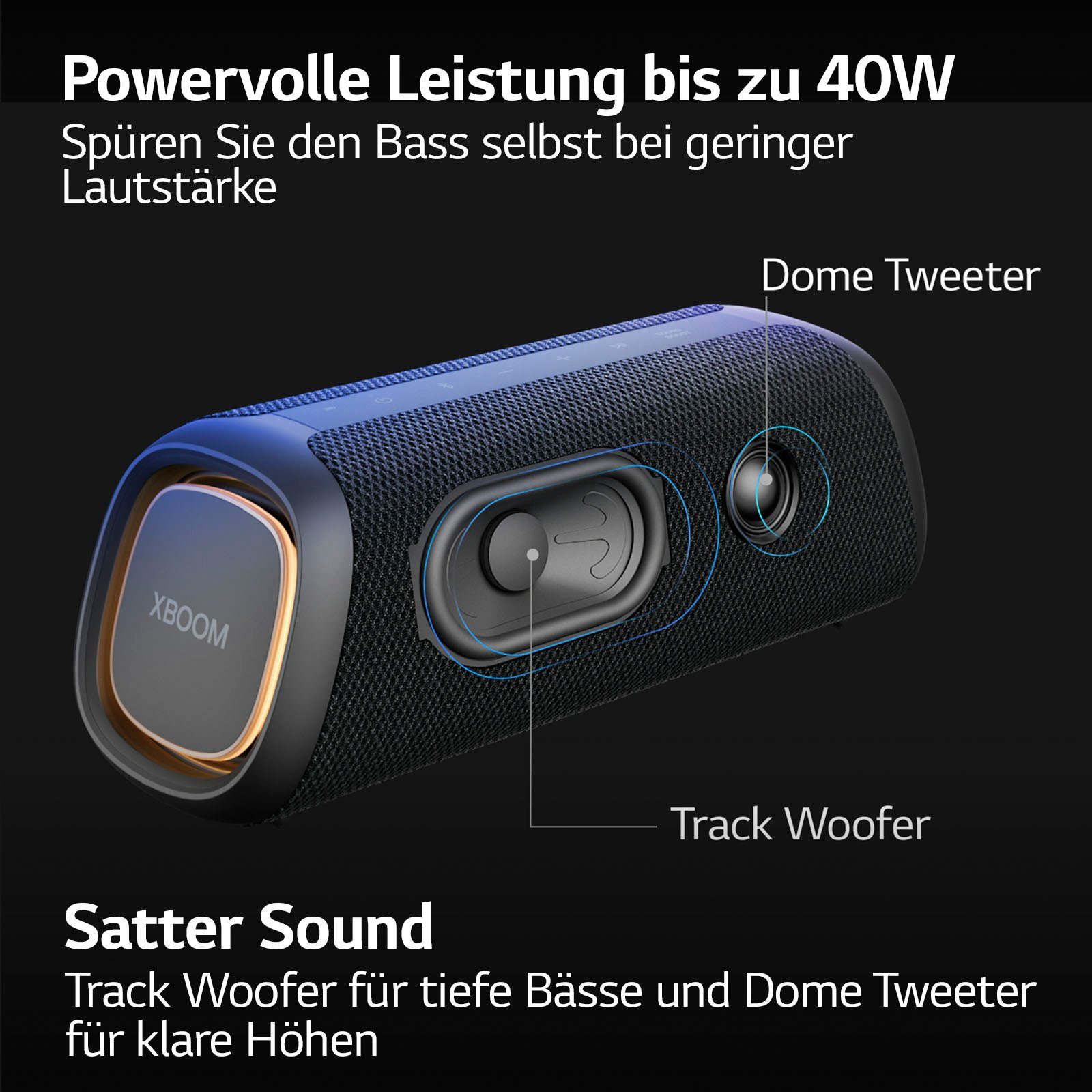 LG XBOOM Go DXG7 1.0 Lautsprecher (Bluetooth, 40 W)