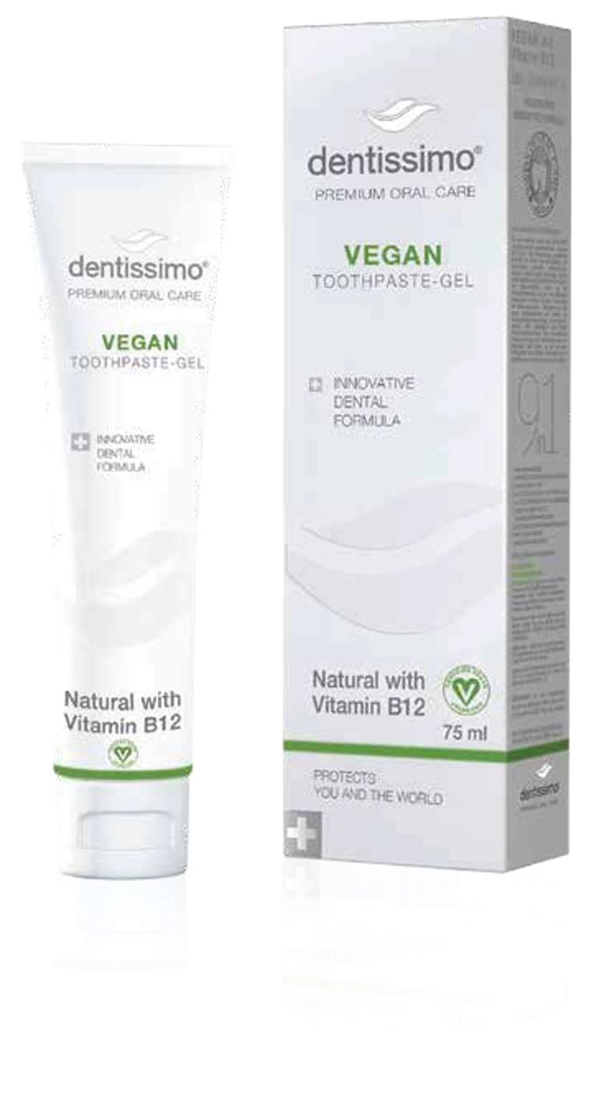 dentissimo Zahnpasta Zahnpasta Pflegegel Vegan B12, (Spar-Set, 3-St)