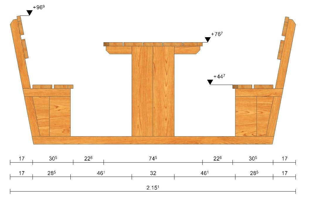 bv-vertrieb Gartenbar-Set Rustikale Sitzgruppe für 2 Pers. mit Rückenlehne - (4385)