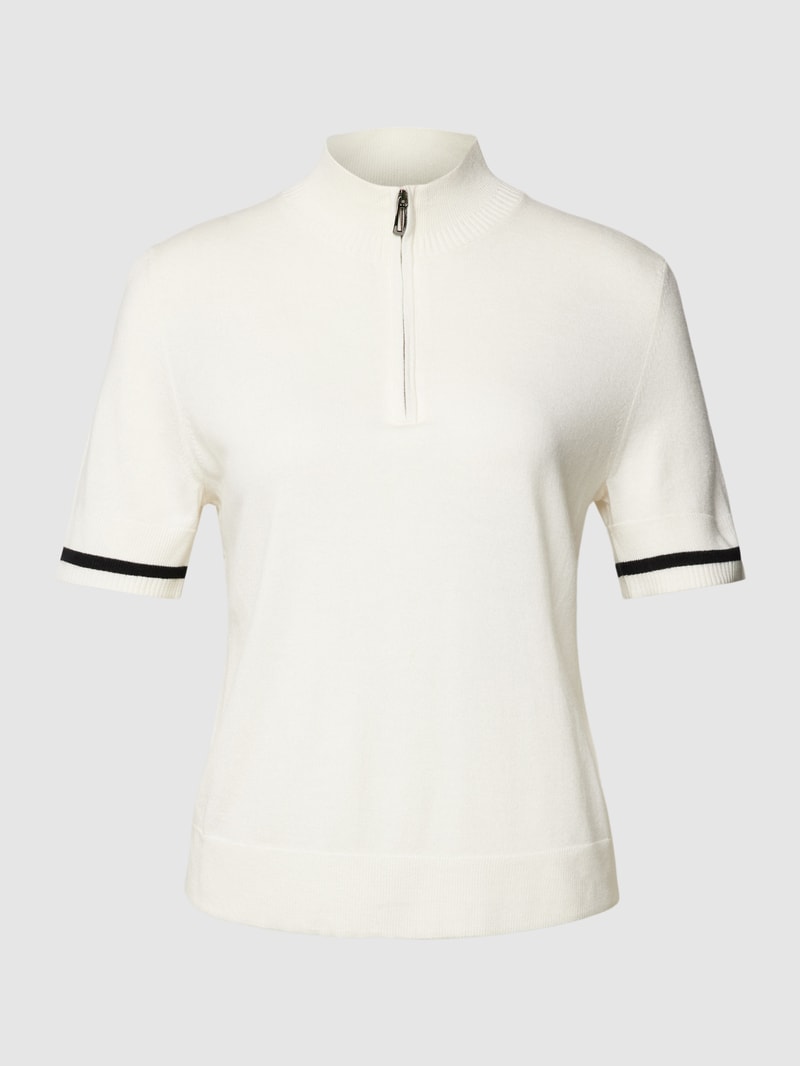 Strickshirt mit Kontraststreifen in offwhite