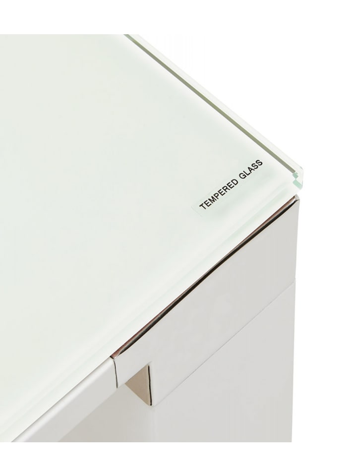KADIMA DESIGN Gerader Designer Schreibtisch Metall Glas | Minimalistisch in Weiß günstig kaufen
