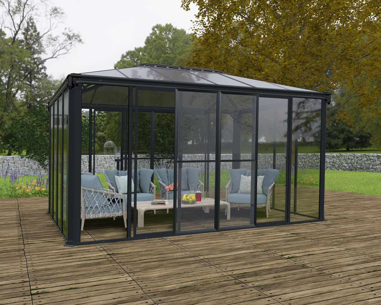 Canopia by Palram Ledro 3 X 4.3 geschlossener Pavillon, anthrazit, bronze
