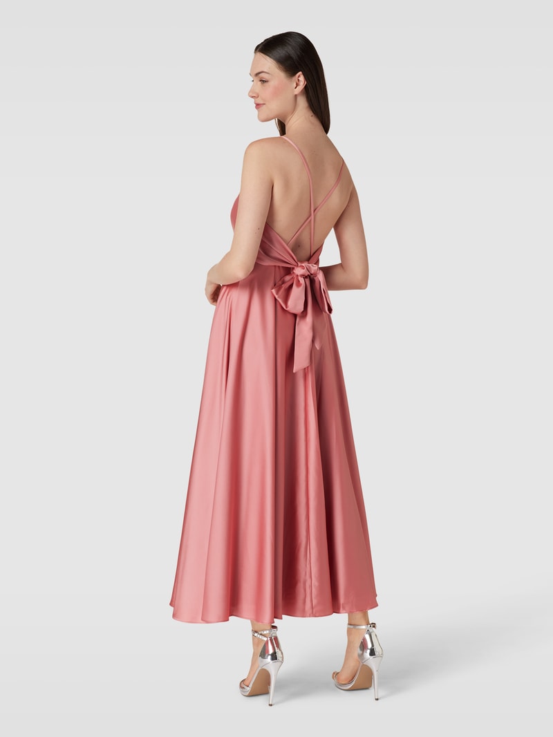 Cocktailkleid mit Herz-Ausschnitt in rosa meliert