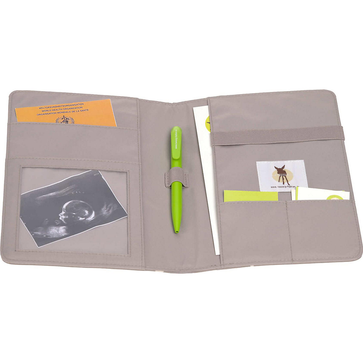 Mutterpasshülle Mum's Organizer Soft Stripes taupe