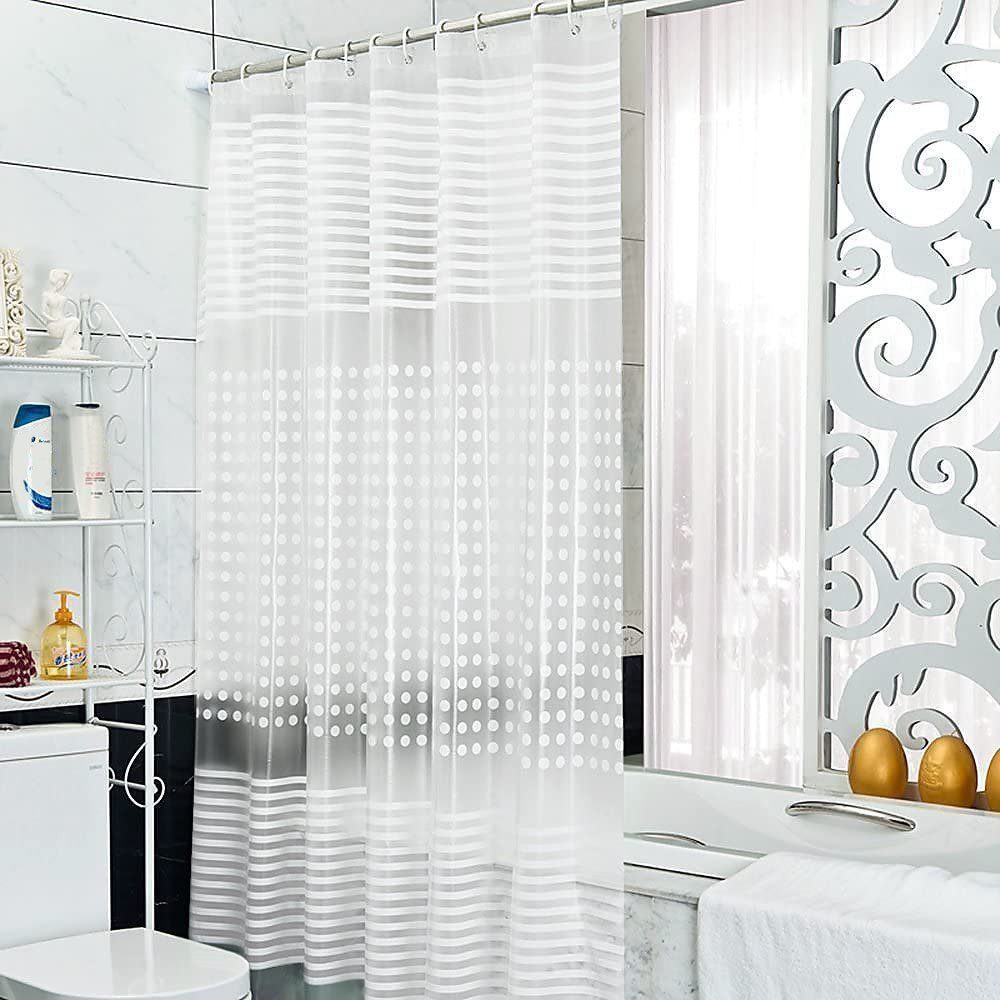 Sunicol Duschvorhang 3D, Wasserwürfel, Transparent, Wasserdicht,EVA,mit Haken, Badezimmer Breite 180 cm (1-tlg), Höhe 180/200cm