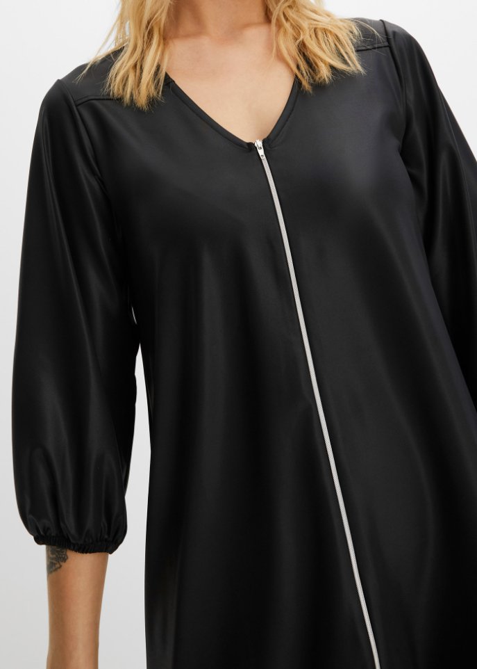Kleid in Lederimitatoptik