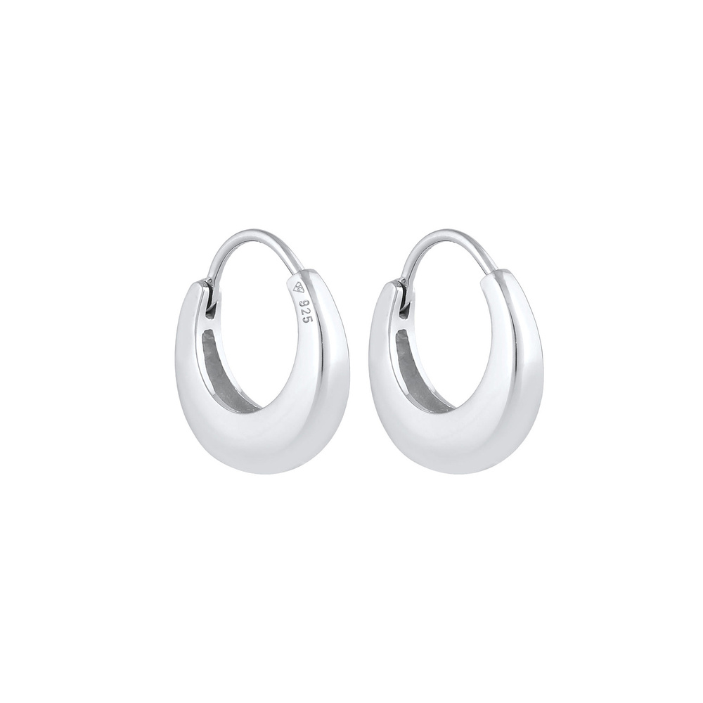 Elli Elli Boucles d'Oreilles Tendance élégante pour les femmes Créoles Chunky Oval en  Boucles d'oreilles
