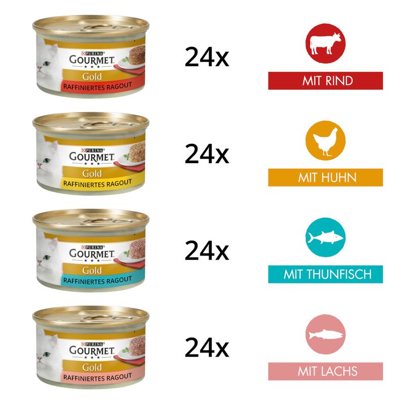 Jumbopack Gourmet Gold Raffiniertes Ragout 96 x 85 g | bitiba %
