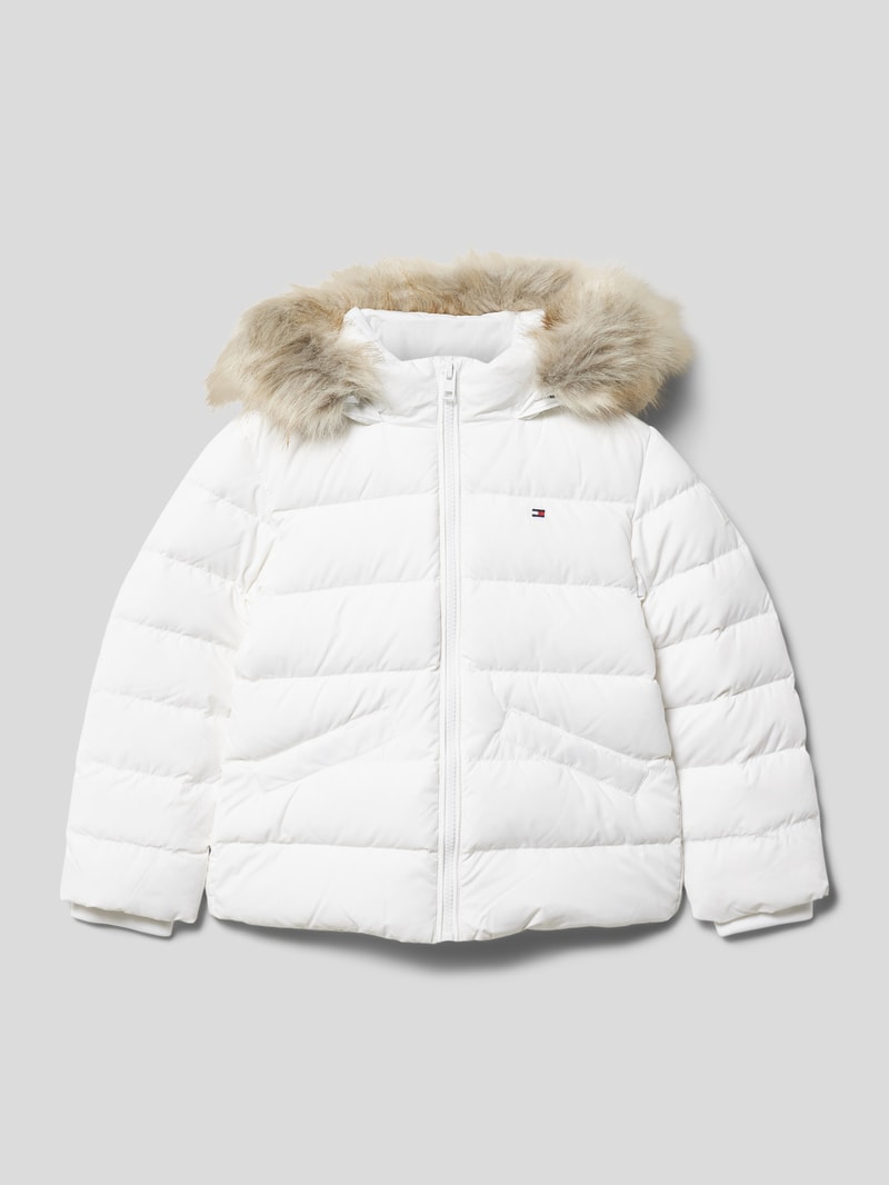 Steppjacke mit Label-Detail Modell 'ESSENTIAL' in weiß