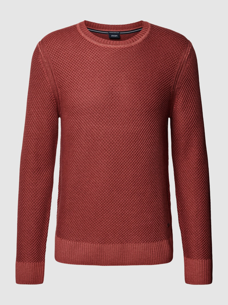 Strickpullover aus Schurwolle Modell 'Willon' in bordeaux rot