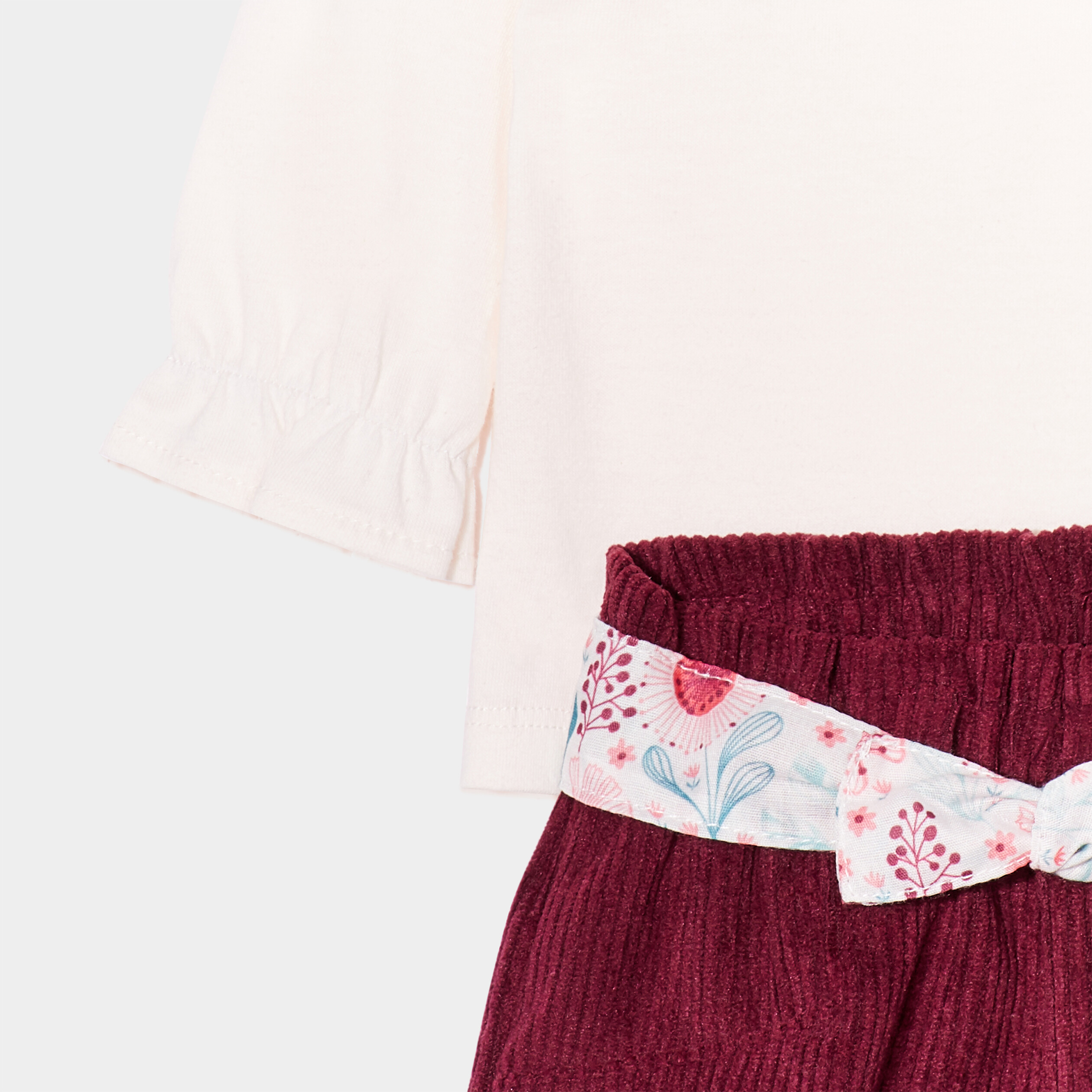 Ensemble 3 pièces Creeks creme bébé fille | La Halle