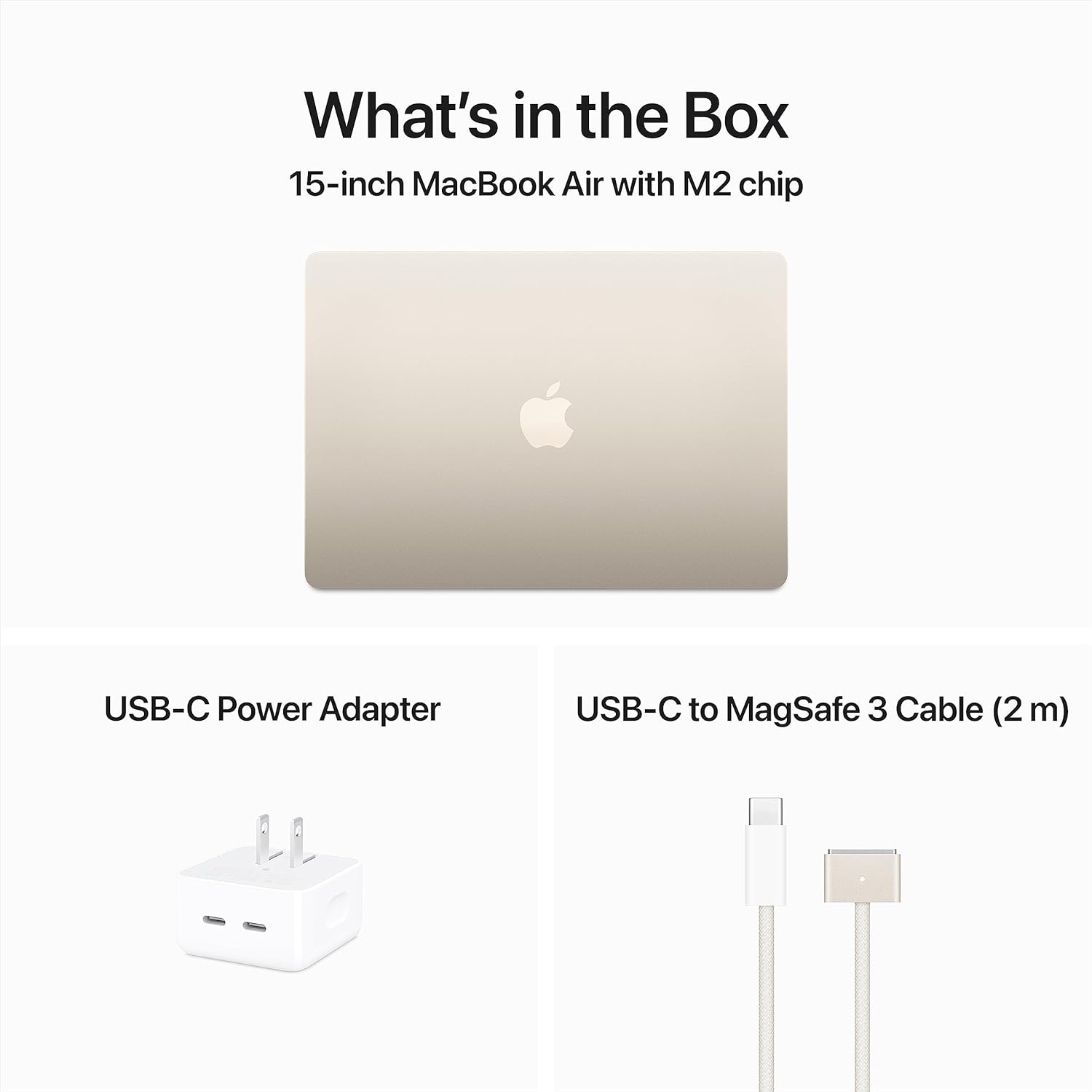 Apple 2023 MacBook Air Laptop with M2 chip: 15.3-inch Liquid Retina Display, 8GB Unified Memory, 256GB SSD Storage, 1080p FaceTime HD Camera, Touch ID