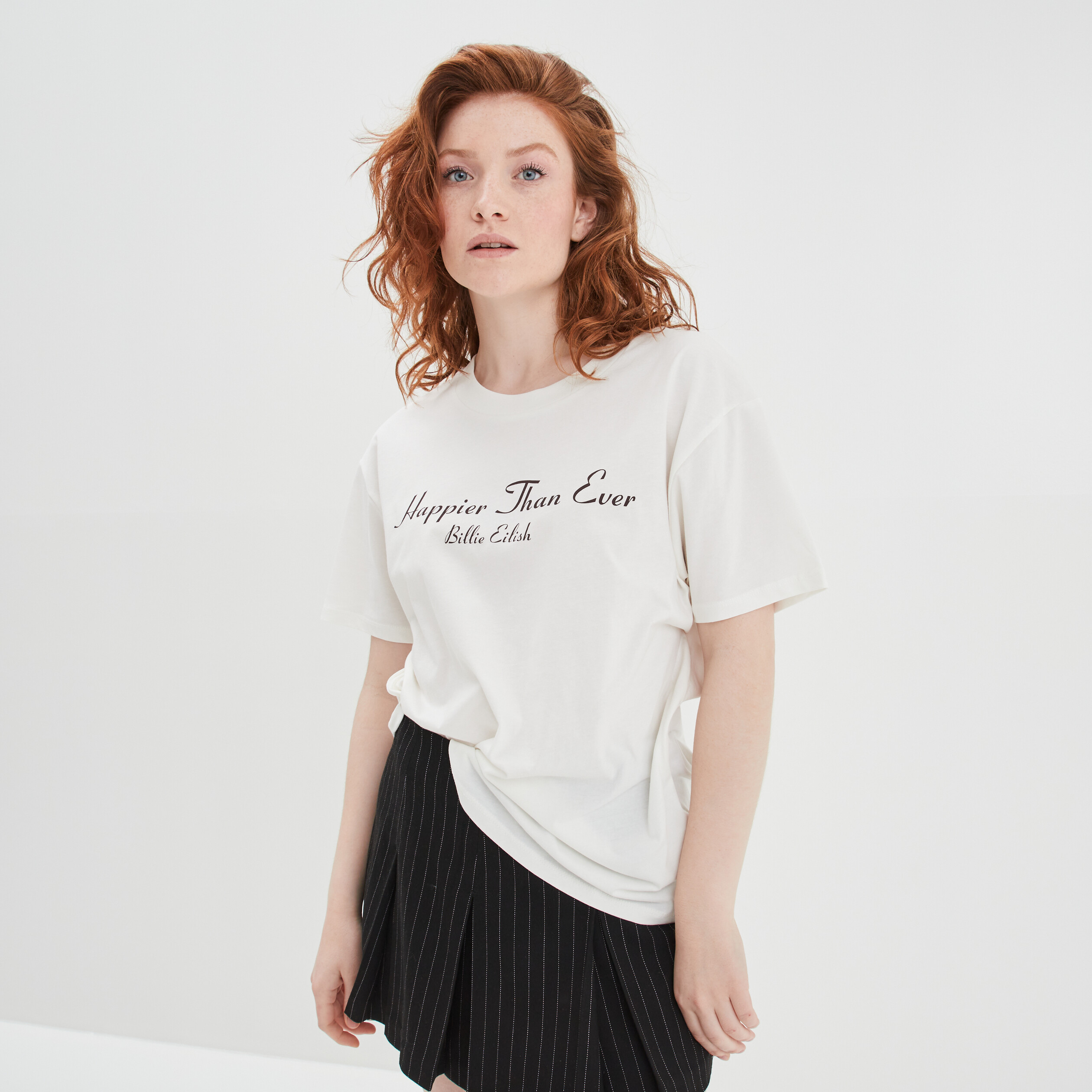 T-shirt oversize coton Billie Eilish ivoire femme | La Halle