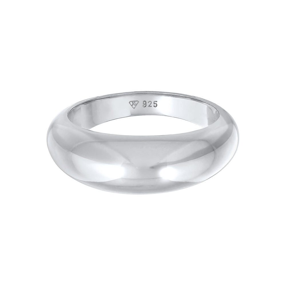 Elli PREMIUM Elli PREMIUM Bague Femmes Bande Chunky Intemporel en Argent Sterling 925 Rhodié Bague