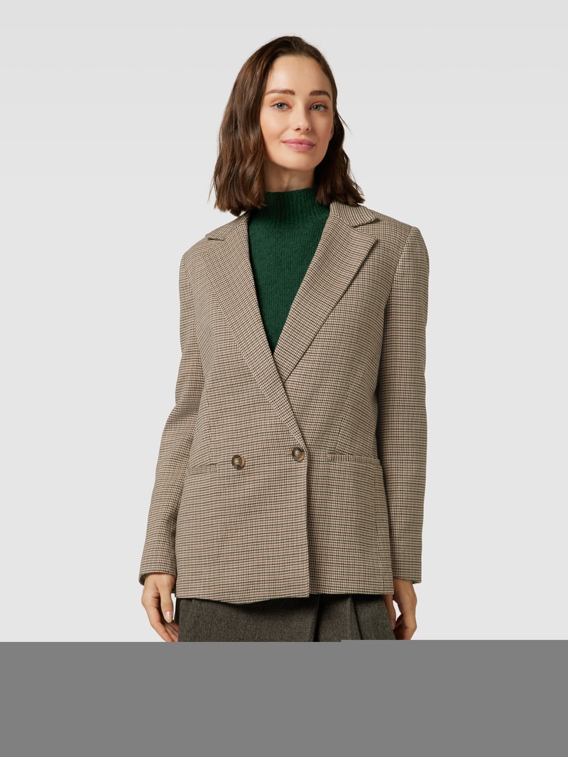 Blazer mit Hahnentrittmuster Modell 'CHARLOTT' in mittelbraun