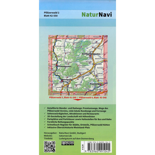 Pfälzerwald 2. Blatt 42-550, 1 : 25 000 - Wanderkarte