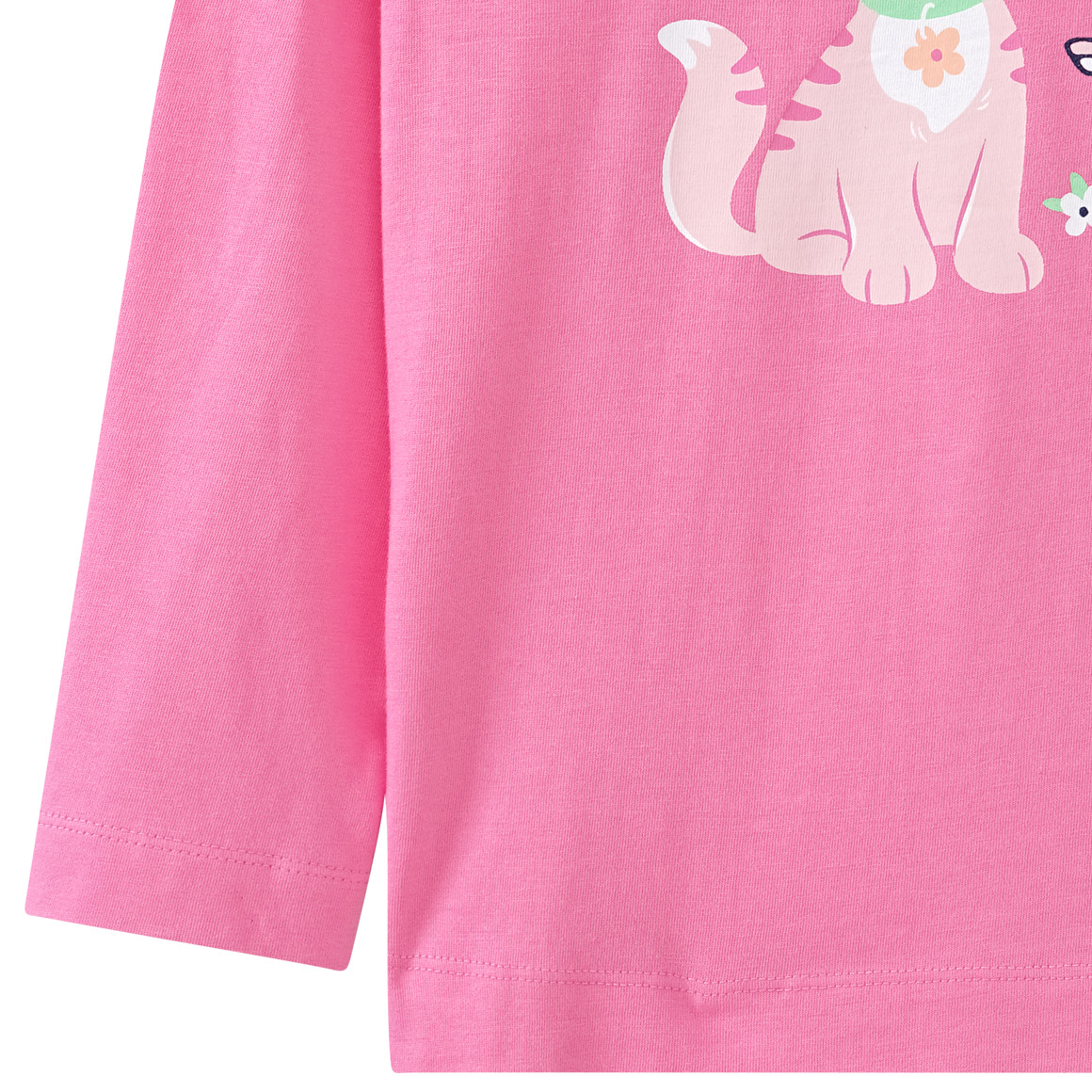 Mädchen Langarmshirt mit Katzen-Motiv