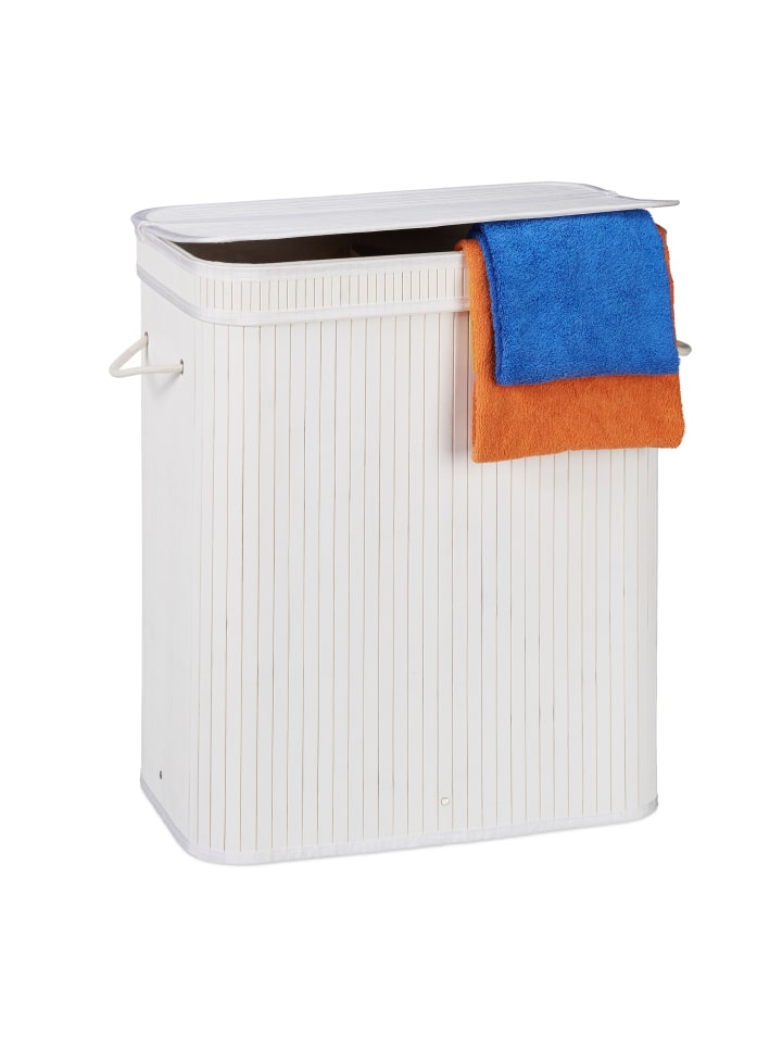 relaxdays Wäschekorb in Weiß - (B)55 x (H)63 x (T)35 cm günstig kaufen onesize