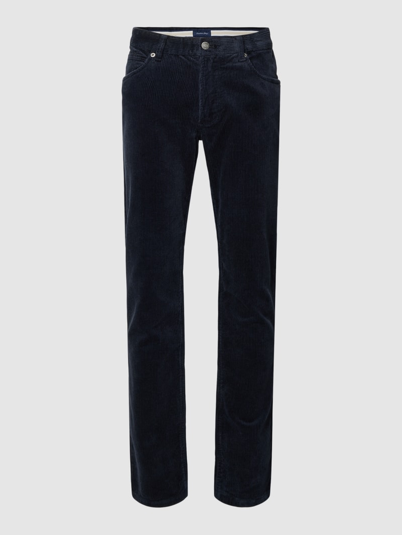 Cordhose im 5-Pocket-Design in marineblau