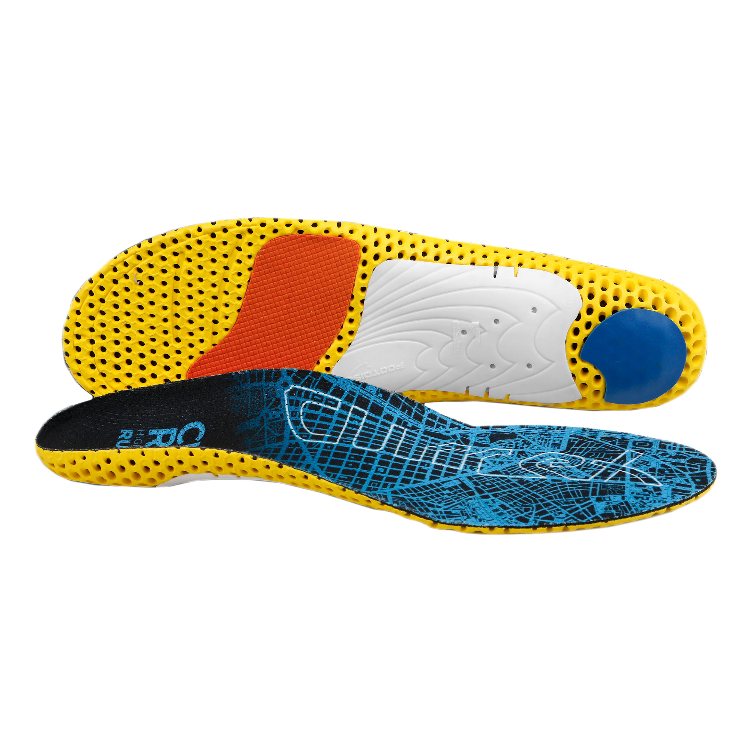 RunPro High Einlegesohle - Blau, Gelb
