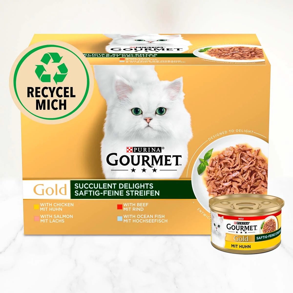 GOURMET GOLD Saftig-feine Streifen Sorten-Mix 96x85g bei ZooRoyal