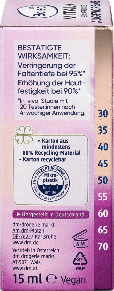 Augencreme Vital+ straffend, 15 ml