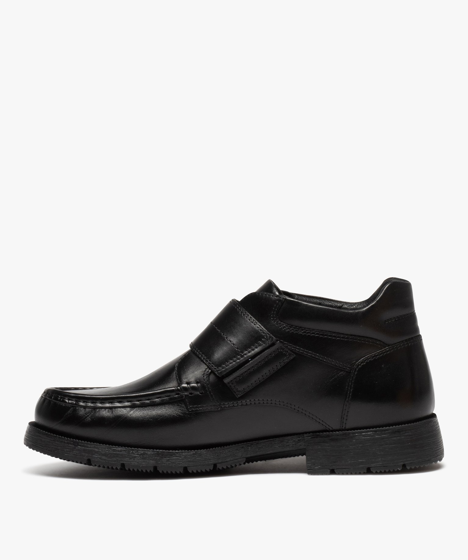 Boots homme unies en cuir avec scratch - Pierre Cardin noir | GEMO