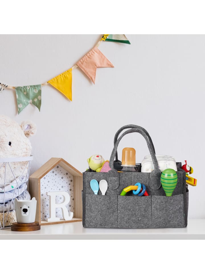 relaxdays Baby-Windel-Caddy in Dunkelgrau günstig kaufen onesize