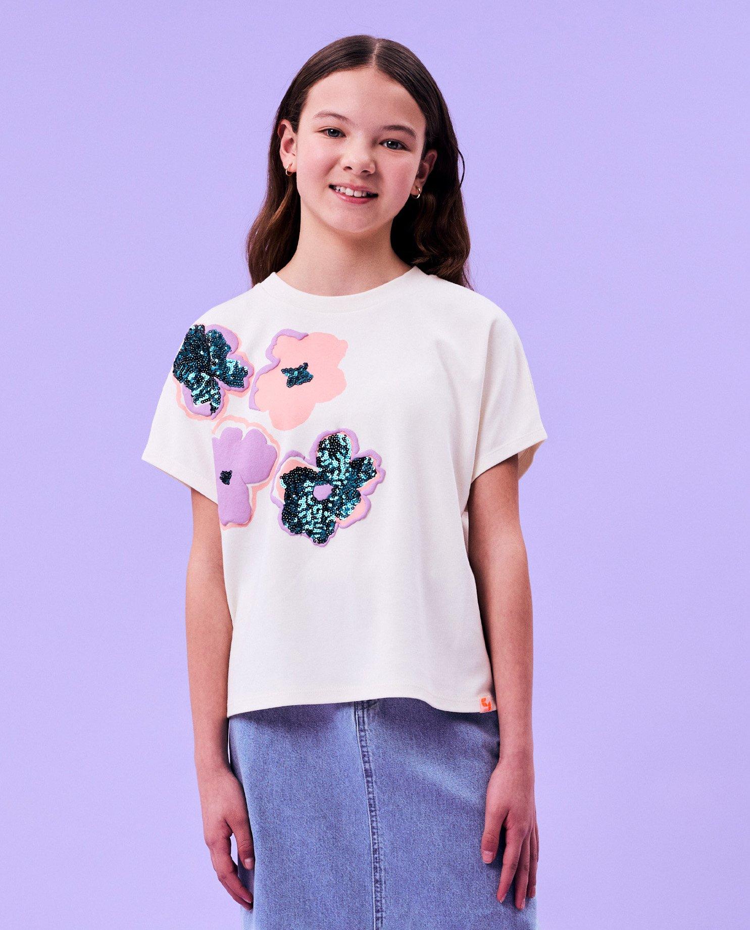 Tricou CKS cu paiete albe