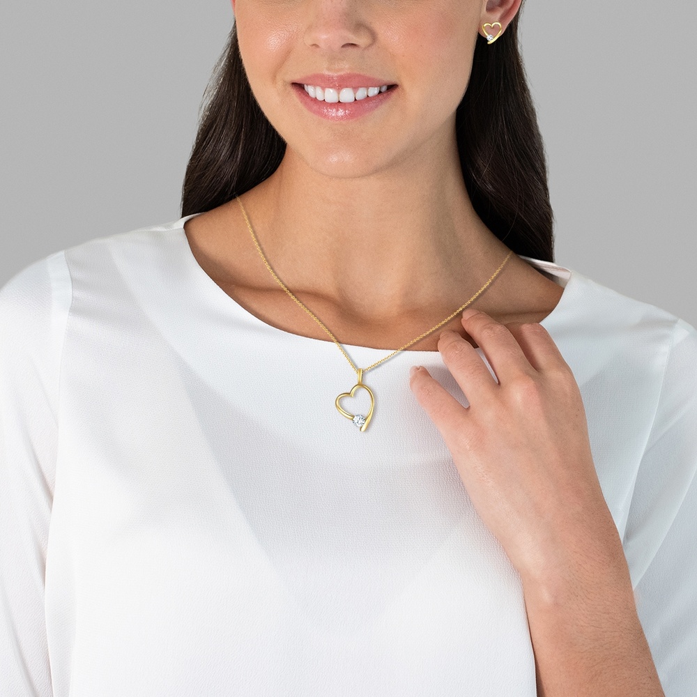 Rafaela Donata Ensemble de cristaux Swarovski Coeur Laiton Orné de cristaux Swarovski en Or jaun Bijoux