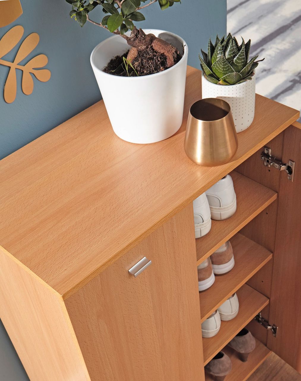 Wohnling Schuhschrank 90 x 60 x 35 cm Braun