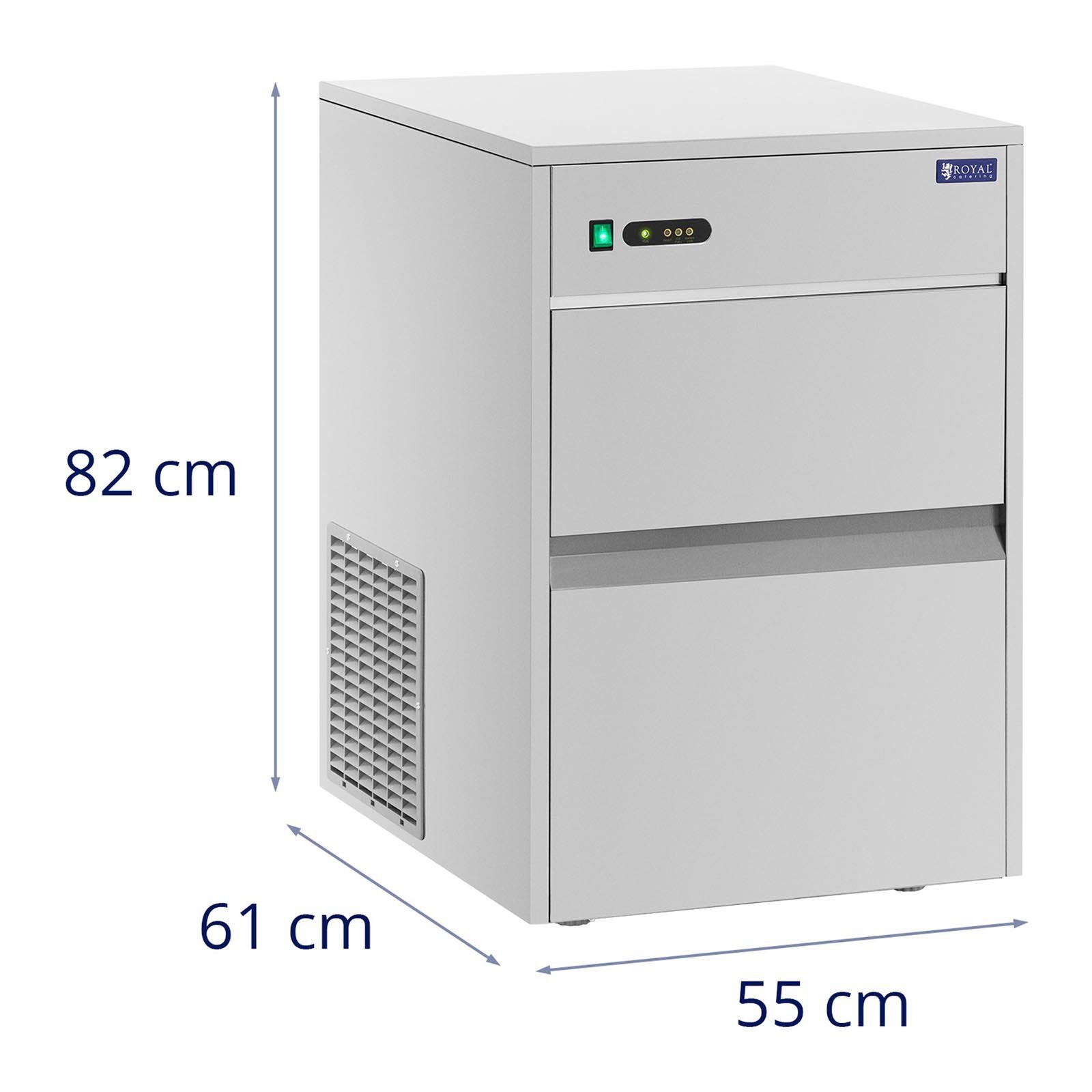 Royal Catering Eiswürfelmaschine Eiswürfelmaschine 50kg/24 h - 13kg Fassungsvermögen 350W Edelstahl