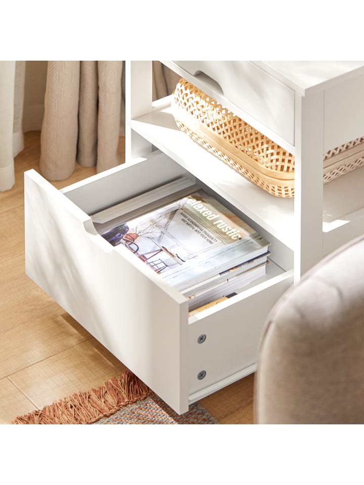 SoBuy Nachttisch in Weiß - (B)45 x (H)55 x (T)38cm günstig kaufen onesize