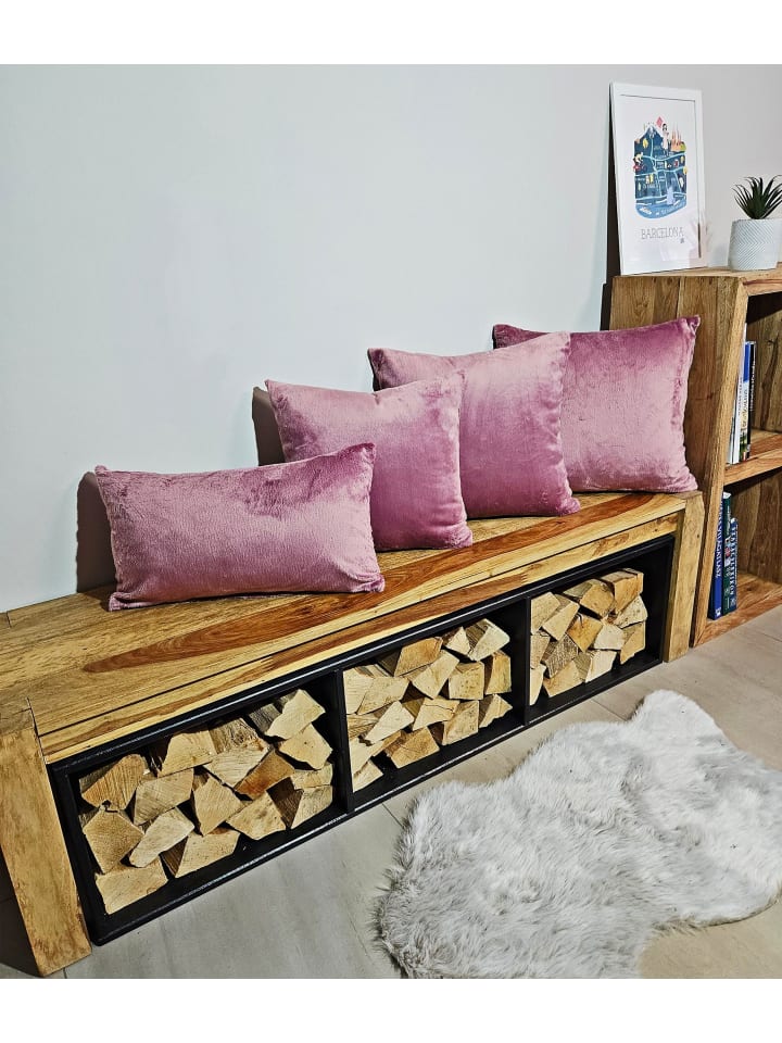 JACK 2er Set Teddy Flausch Kissenhülle Kissenbezug in Antik Rosa günstig kaufen