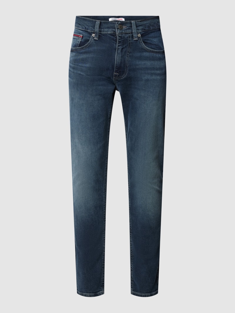 Slim Fit Jeans mit Label-Detail Modell 'AUSTIN' in schwarz