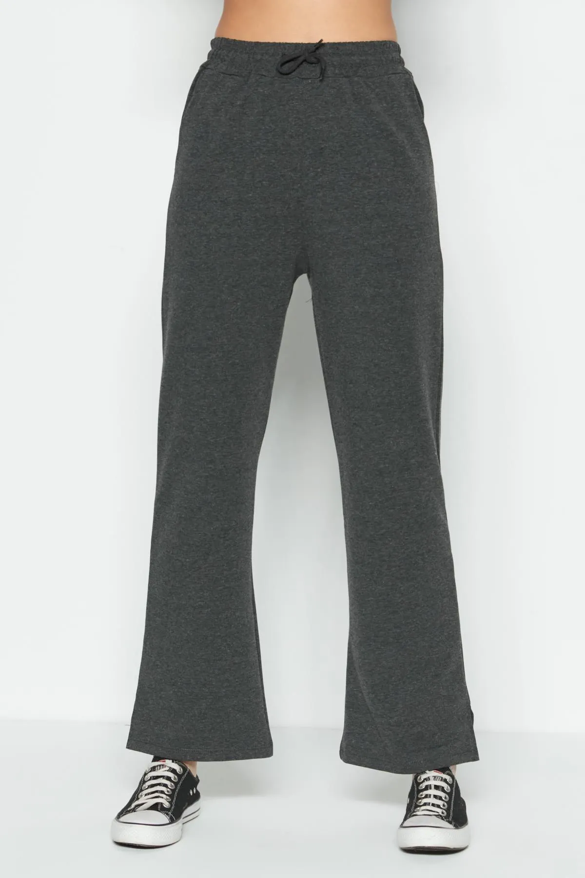 C&City  Jogginghose mit Schlitz und ausgestelltem Bein 741 Anthrazit