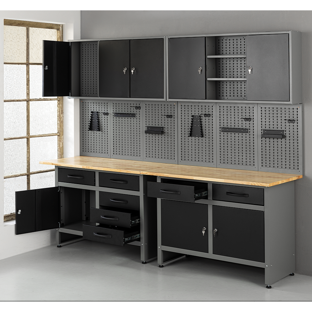 Kraft Werkzeuge Werkzeugschrank Werkstatt-Set 240 cm