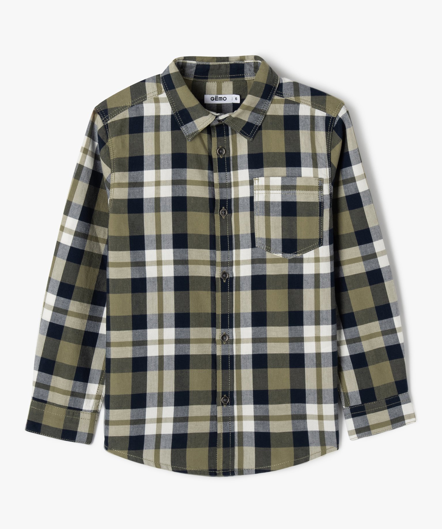 Chemise à carreaux avec poche poitrine Garçon carreaux | GEMO