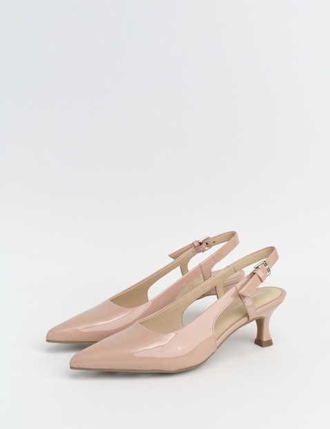 Sling Pumps mit Lackfinish
