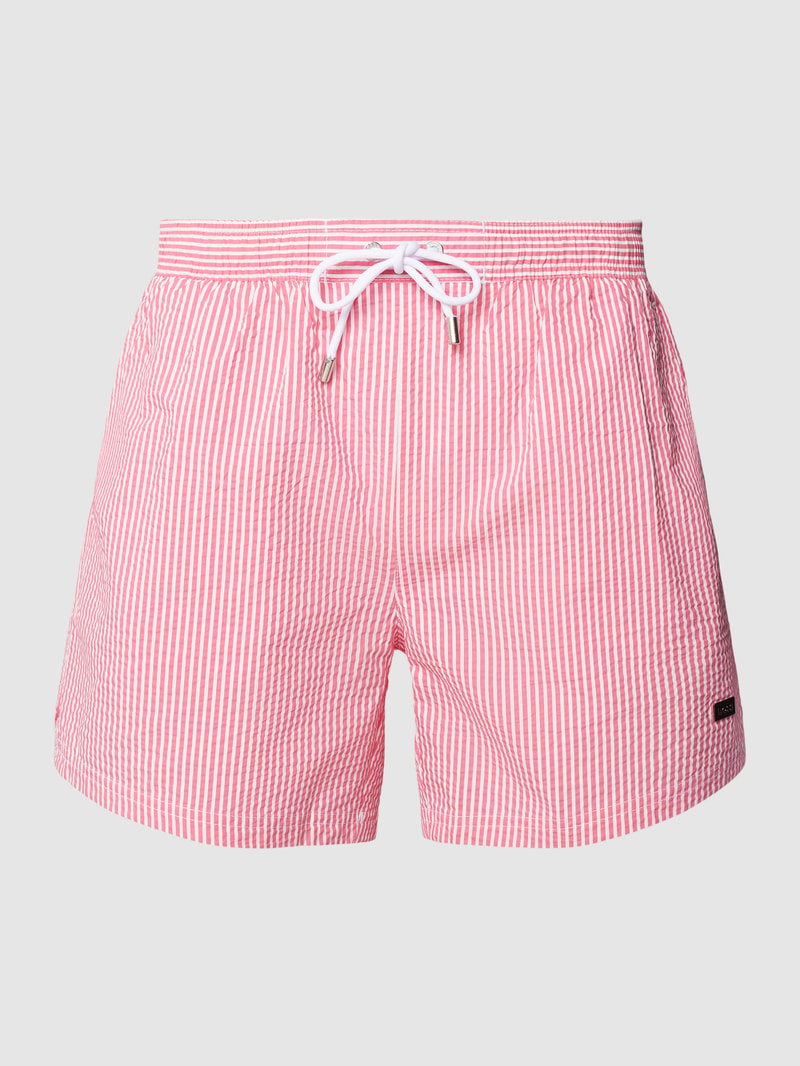Badehose mit Streifenmuster Modell 'Velvetfish' in pink
