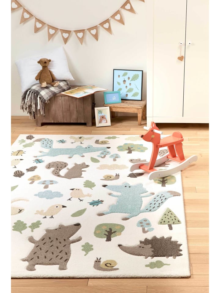 Sigikid Kinderteppich Forest in weiß/blau günstig kaufen