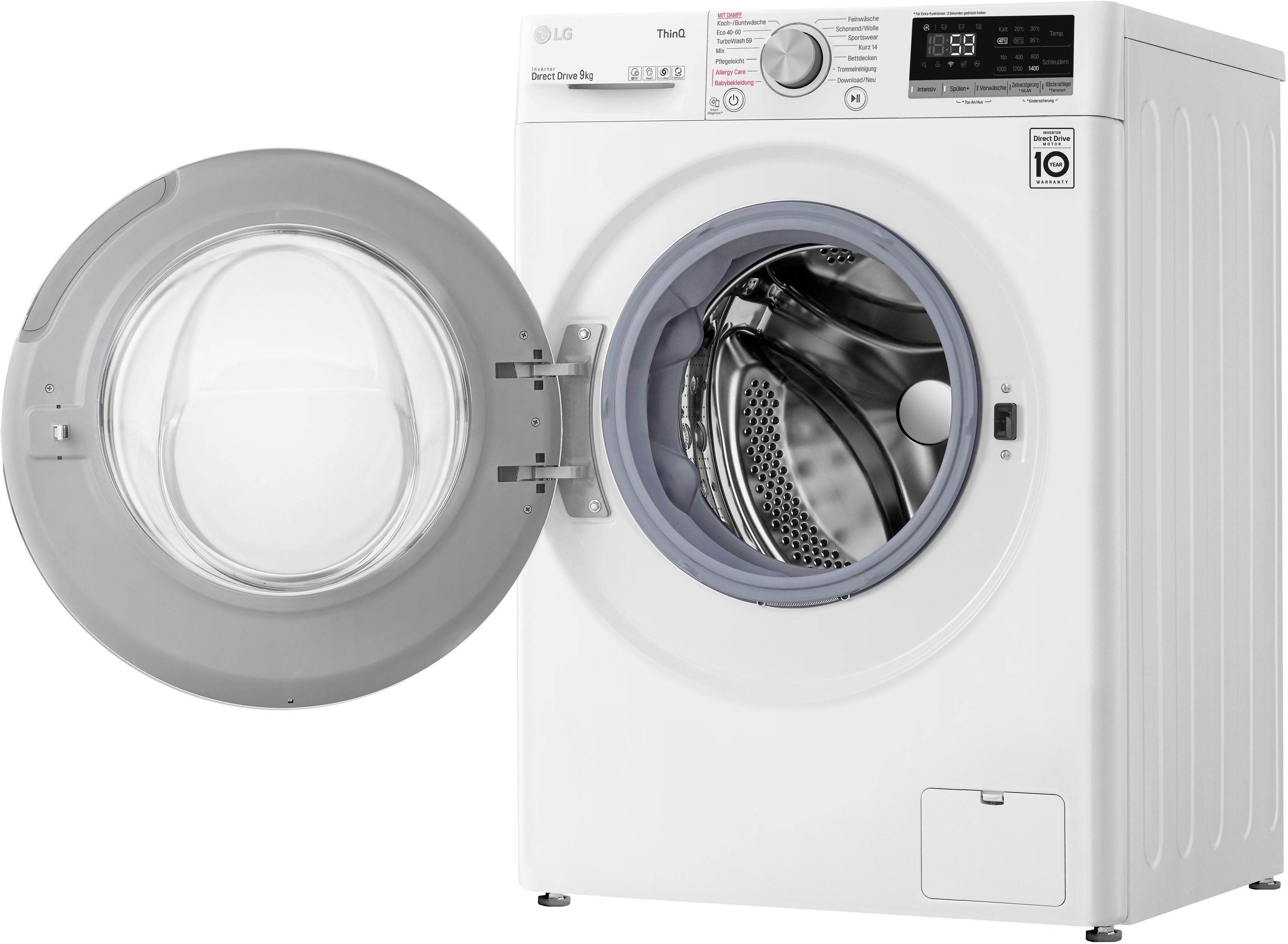 LG Waschmaschine F4WV609S1A, 9 kg, 1400 U/min