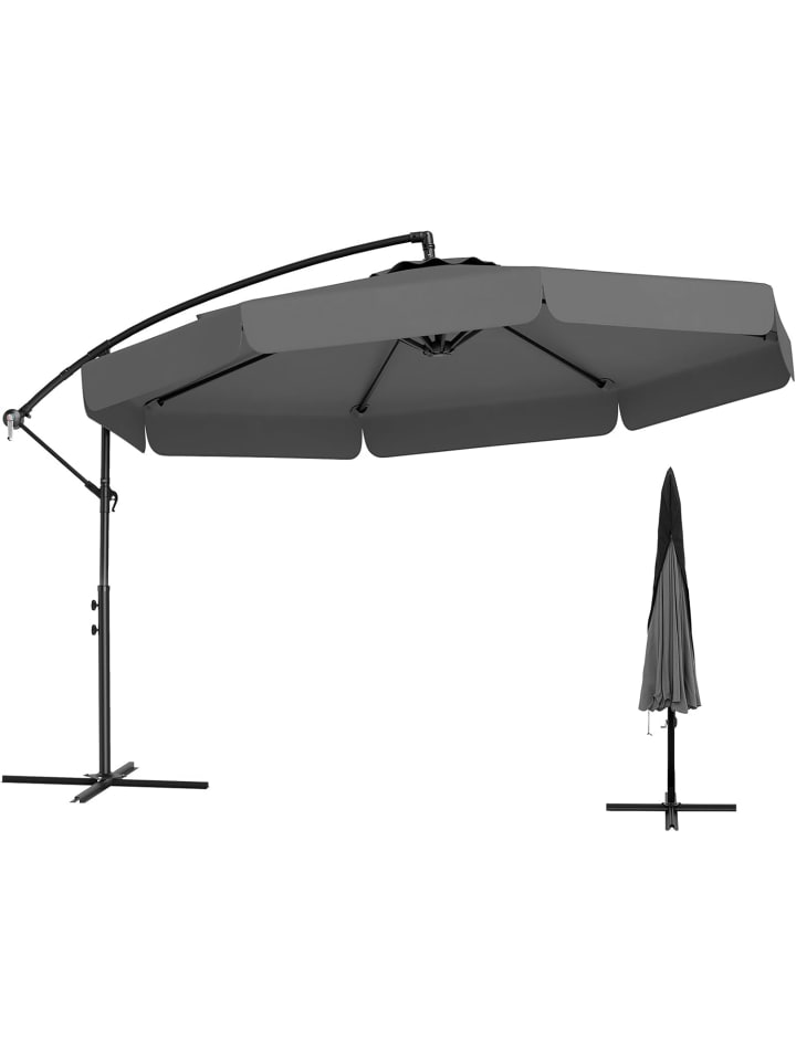 COSTWAY Sonnenschirm 300 cm, inkl. Schutzhülle in Grau günstig kaufen onesize