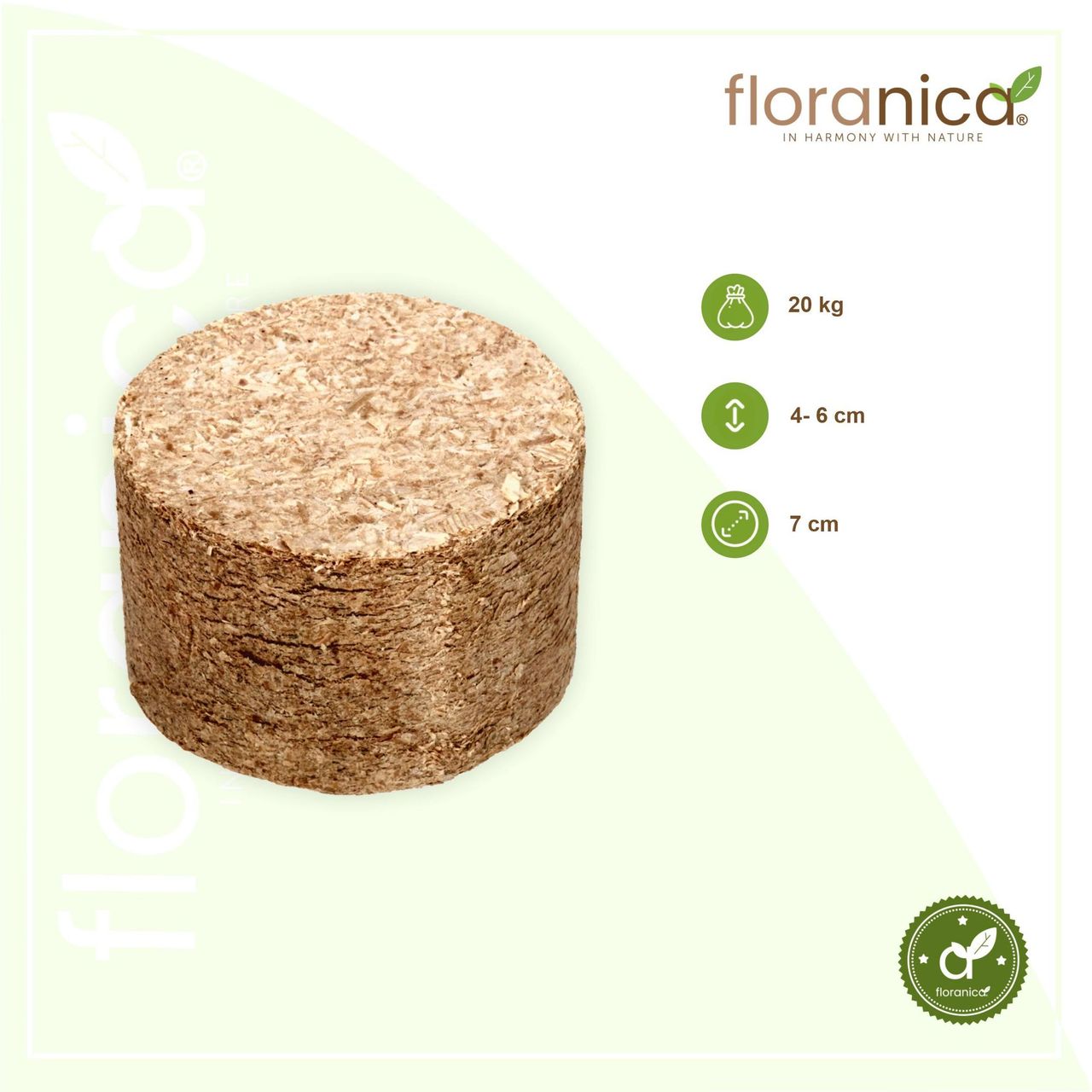 Pemicont Floranica Holzbriketts 100% Gepresste Rundholzbriketts 20kg im Karton Brikett Ideal für Kamin Ofen Raketenofen Grill Umweltfreundlich Hohe Brennwert Raucharm