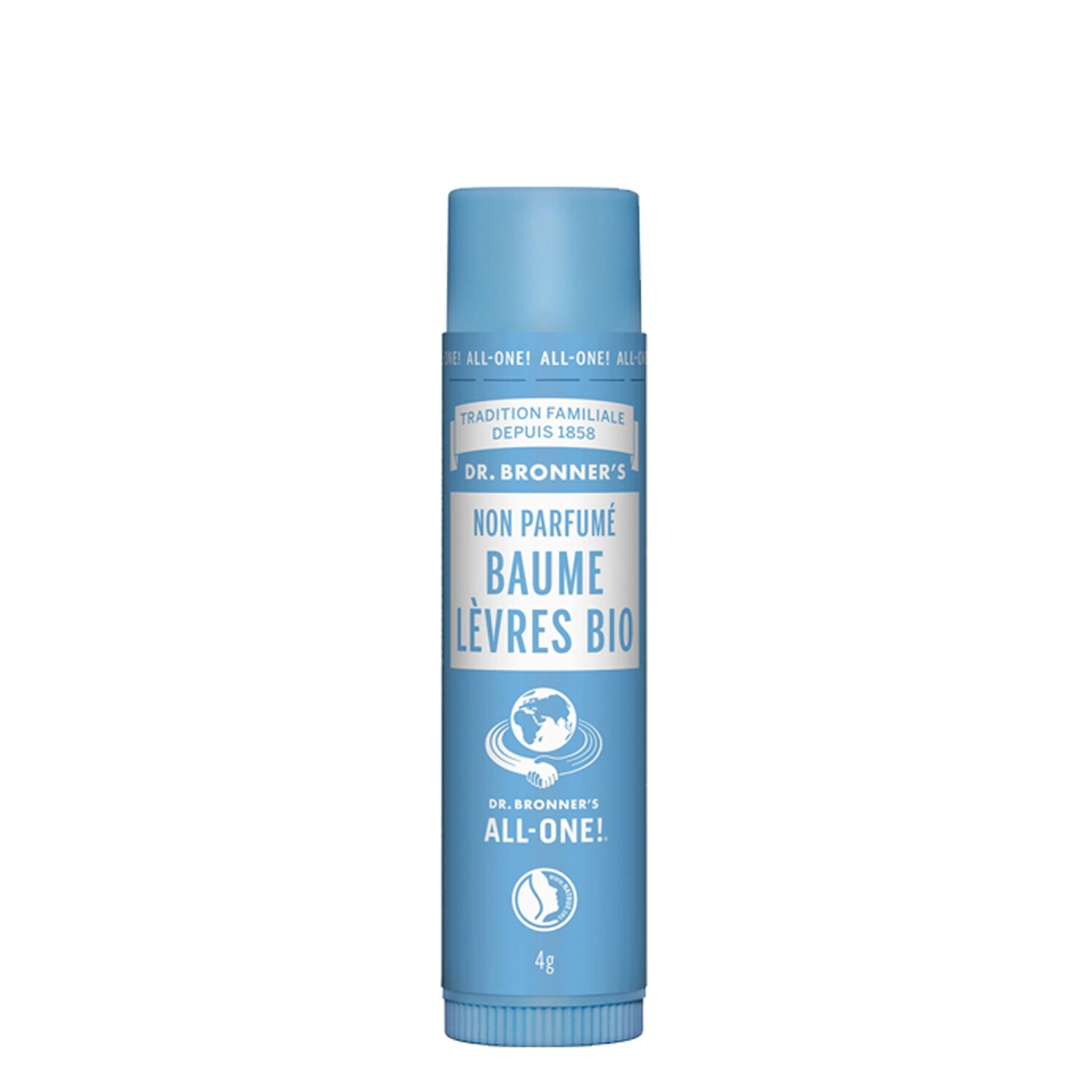 Dr Bronners Baume à Lèvres Hydrate & Protège Non Parfumé 4g