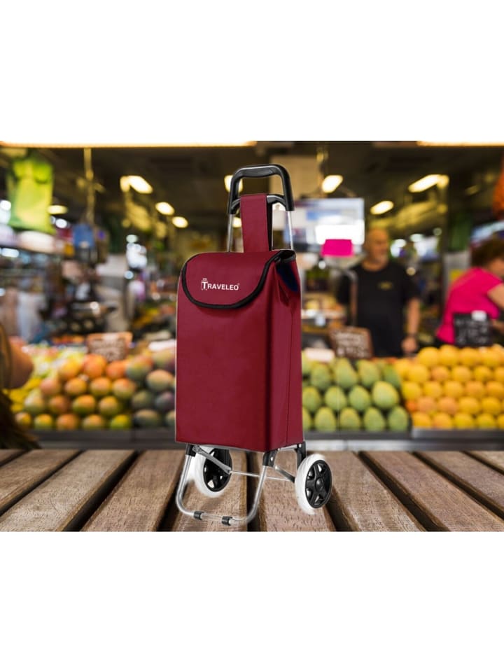 Cheffinger 27L Einkauf Trolley Einkaufswagen in Rot günstig kaufen onesize