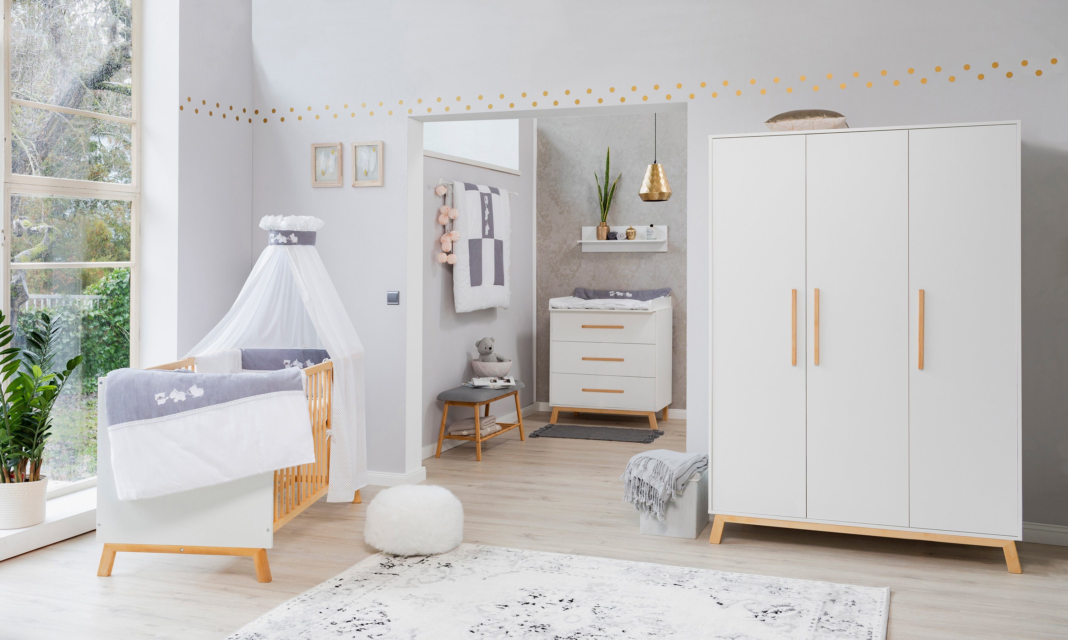 Schardt Kinderkleiderschrank Sienna White 3-türig; Made in Germany