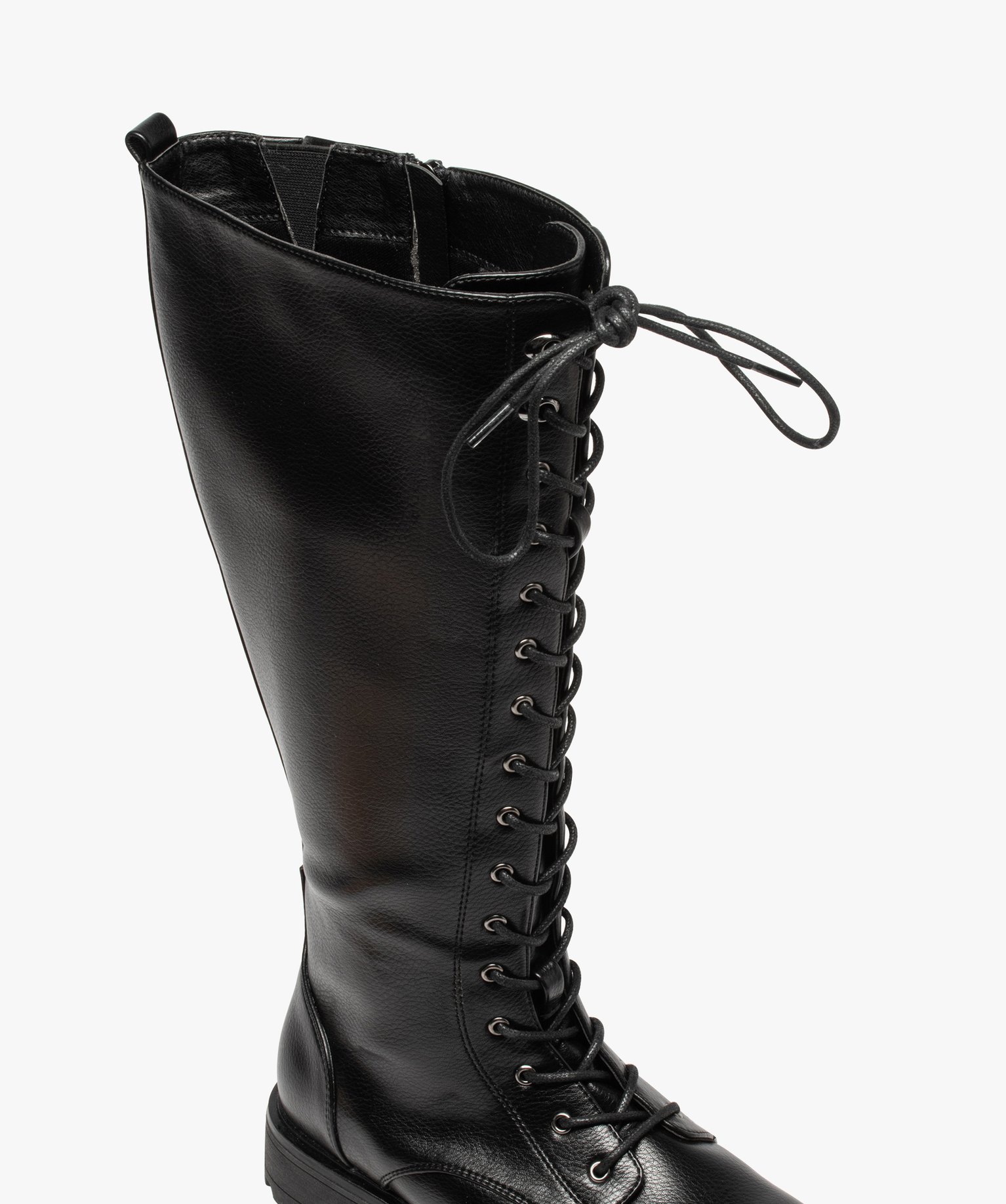 Bottes femme unies à lacets et semelle crantée | GEMO